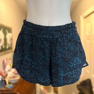 lululemon athletica Blue Athletic Shorts with High-Waisted Design and Flared Cut